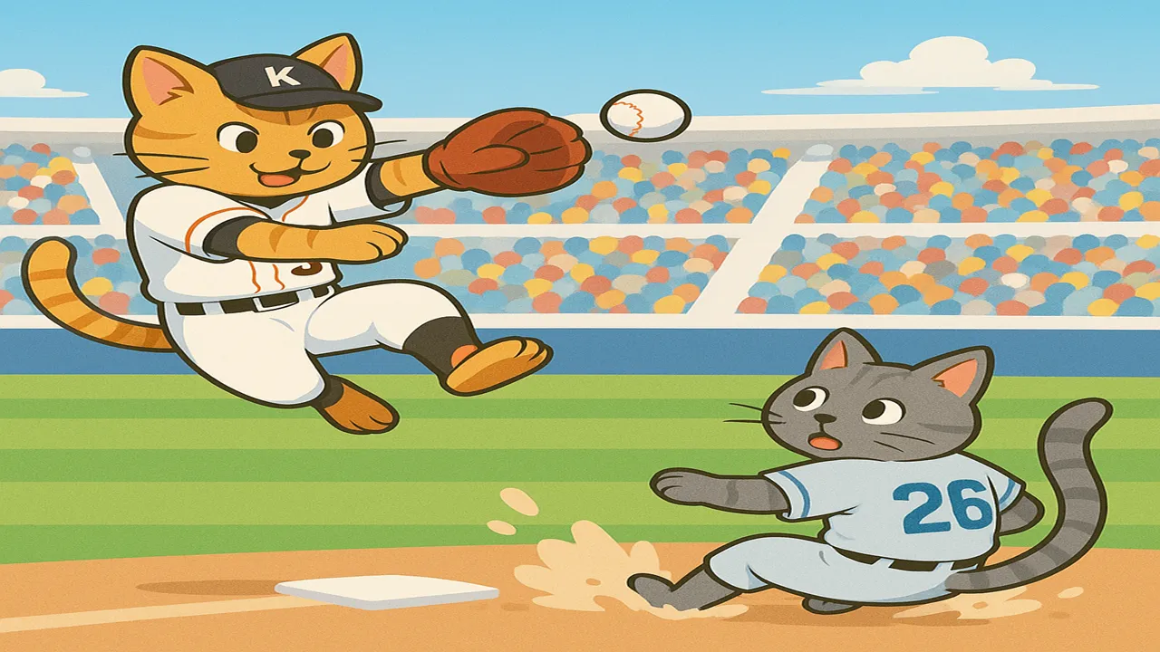 6.4.3のダブルプレーをする猫