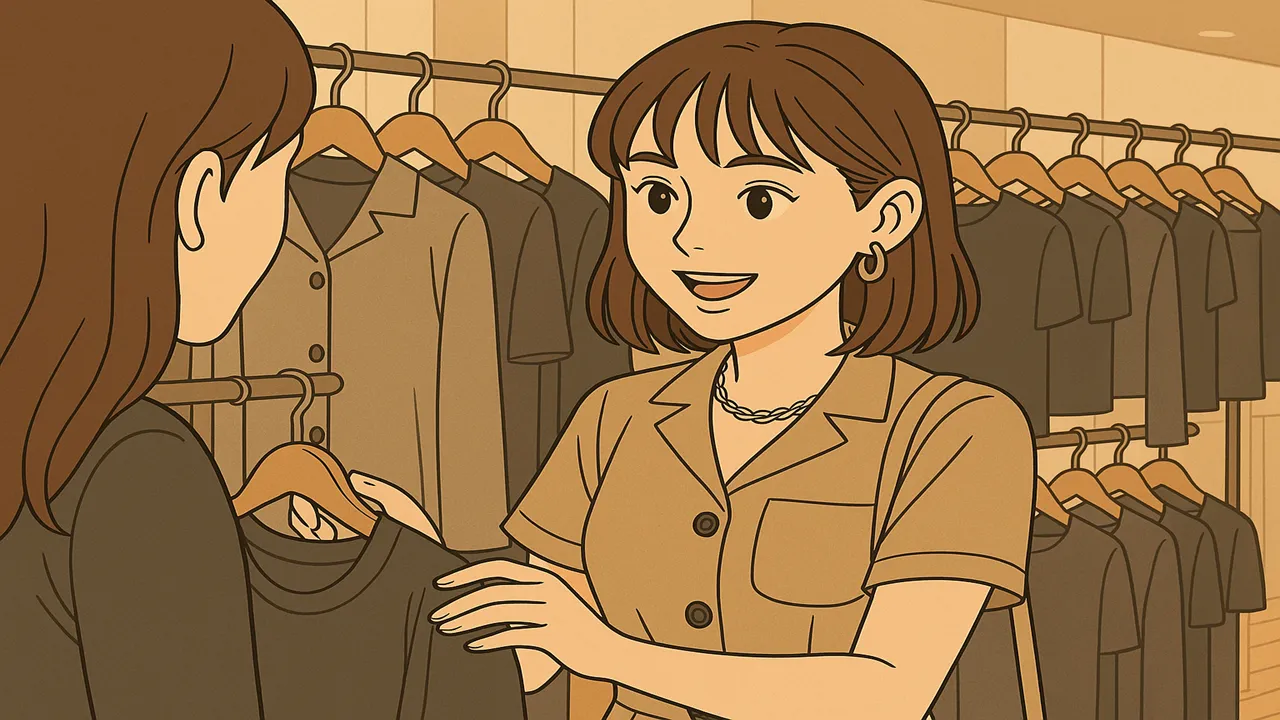 接客するアパレル店員