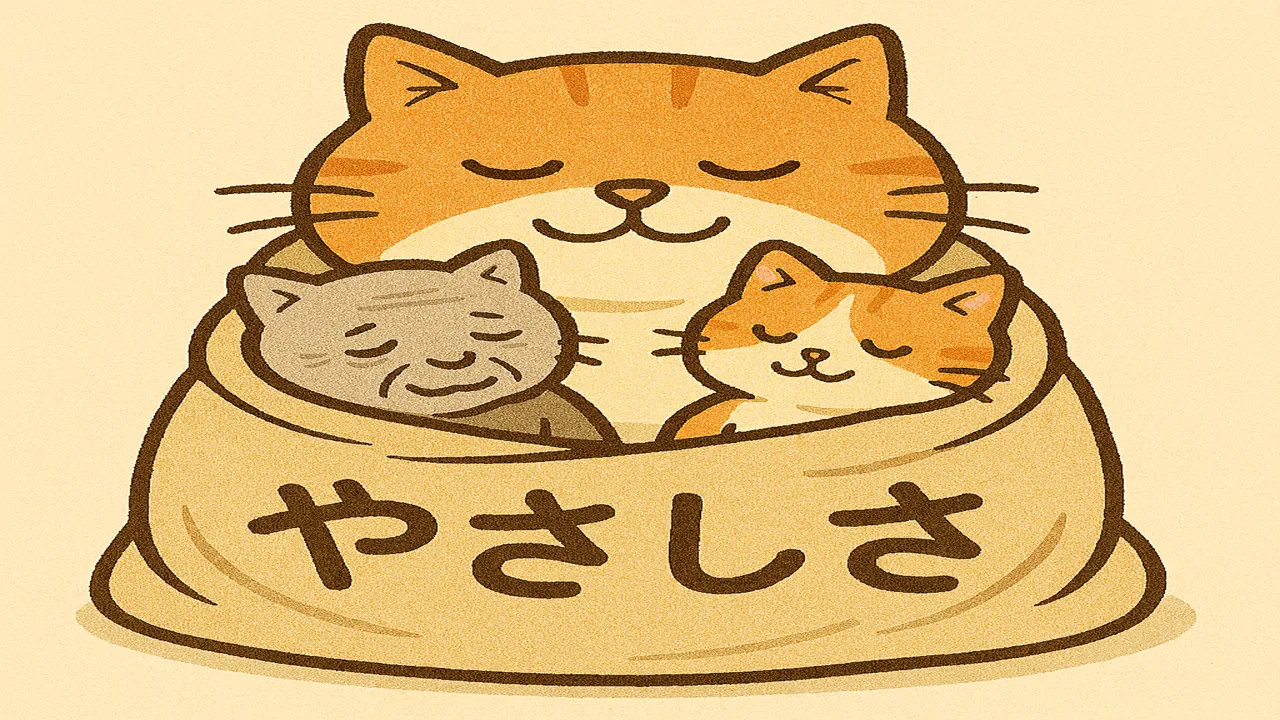 優しさで包まれた猫