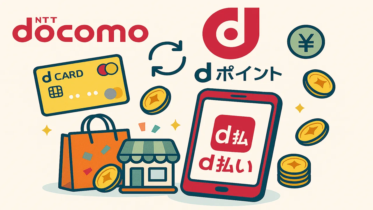 ドコモdポイント、dカード、d払い