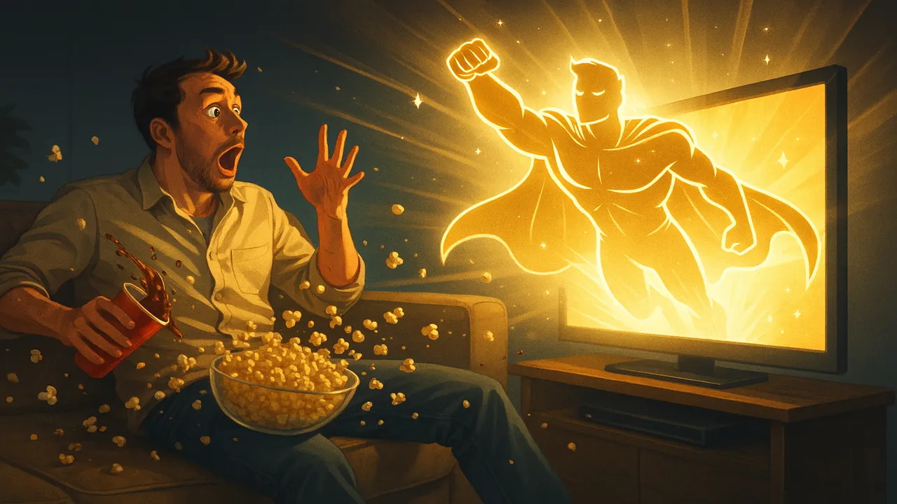 映画を見ている男